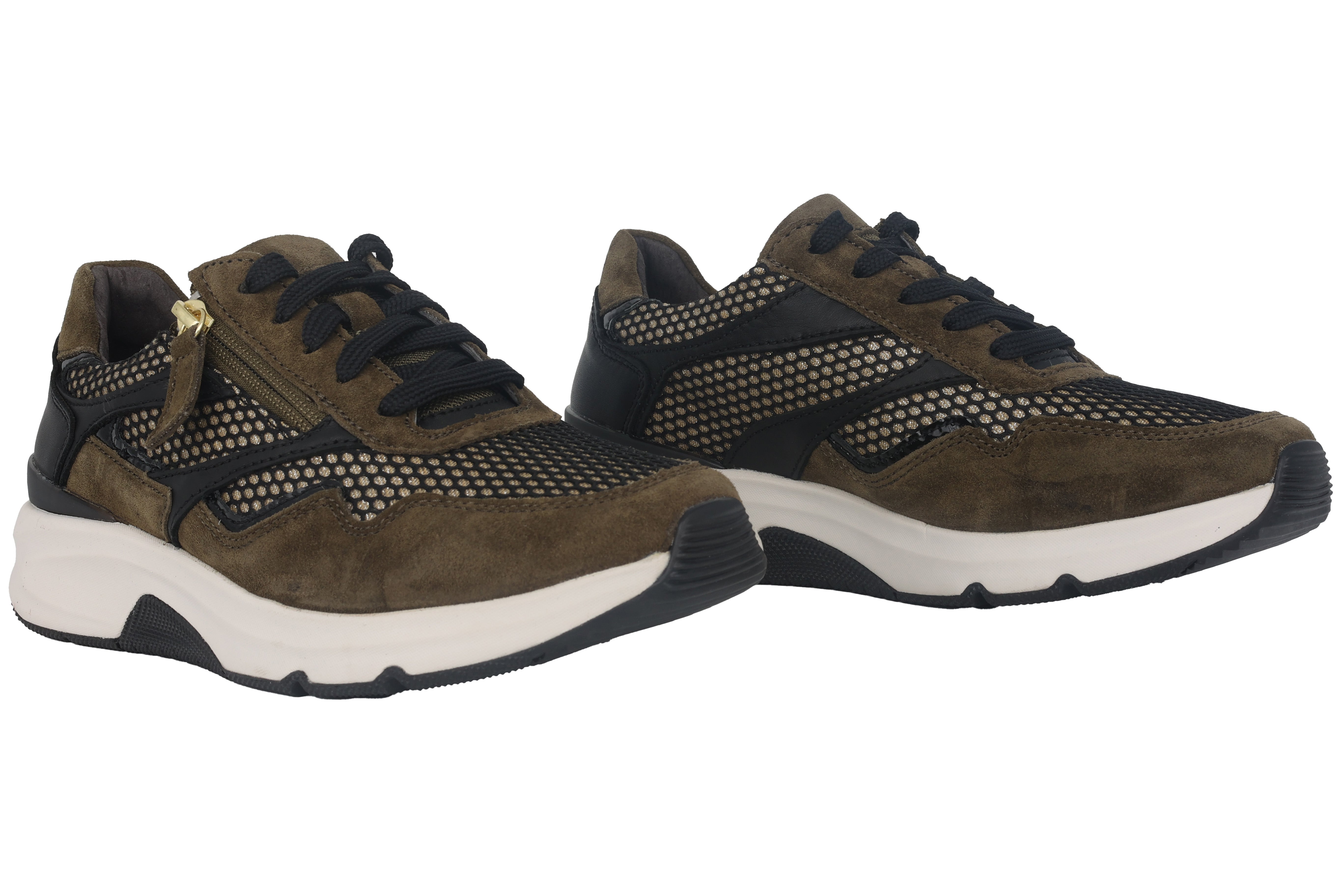 Oprolbare damessneaker met veters '96.896.44' - Groen