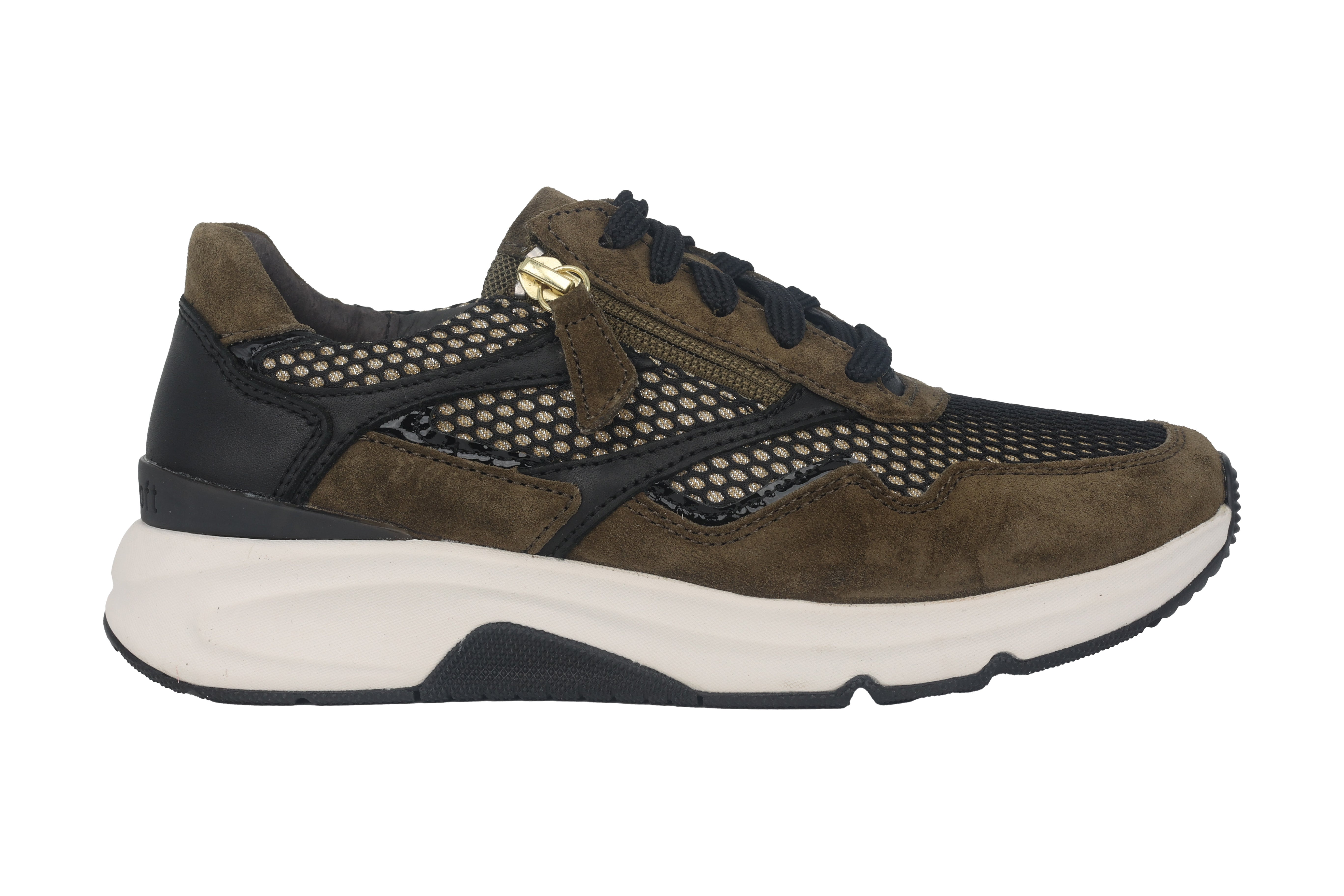 Oprolbare damessneaker met veters '96.896.44' - Groen