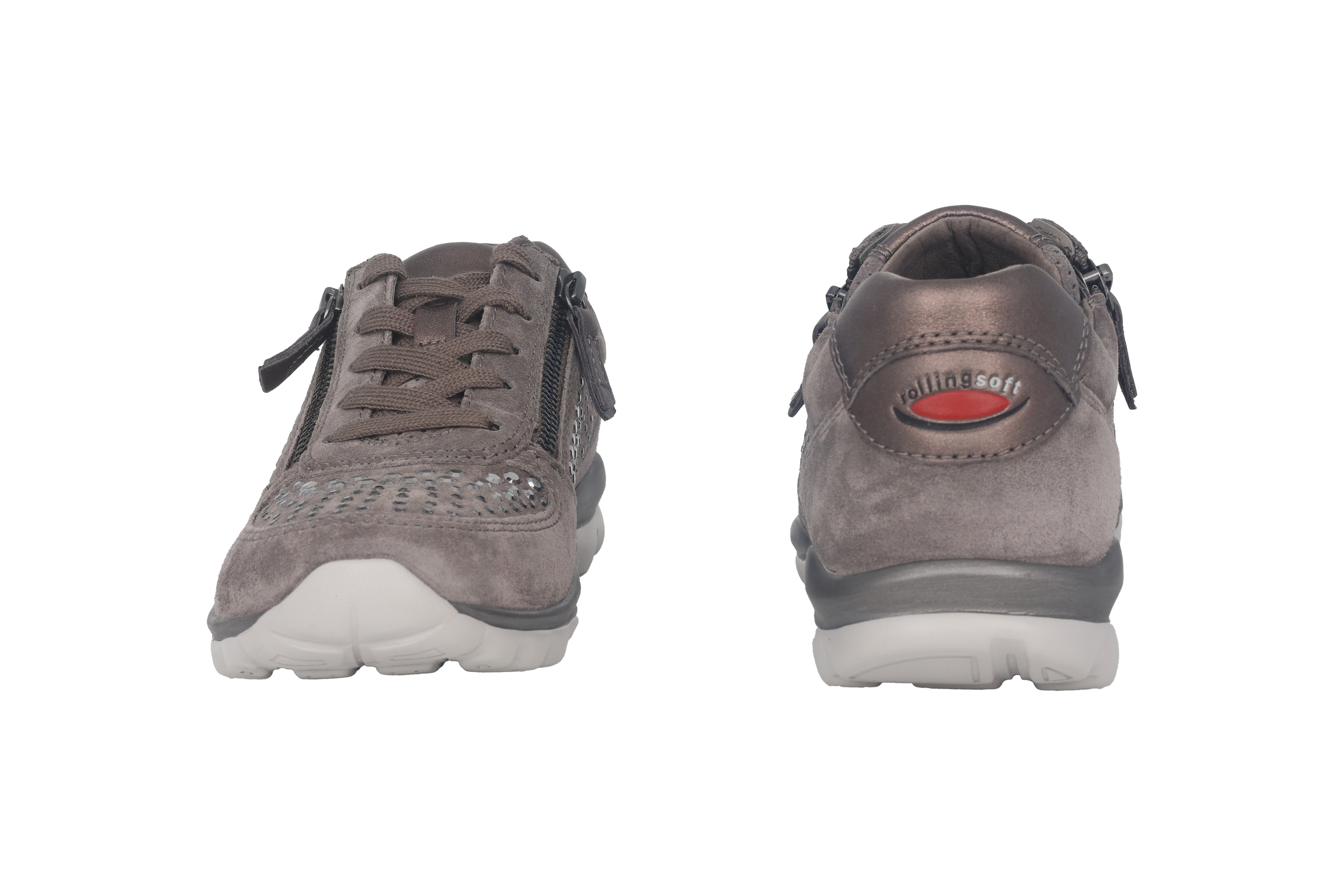 Rollschuhe „76.968.30“ für Damen mit Schnürung und Reißverschluss – Grau