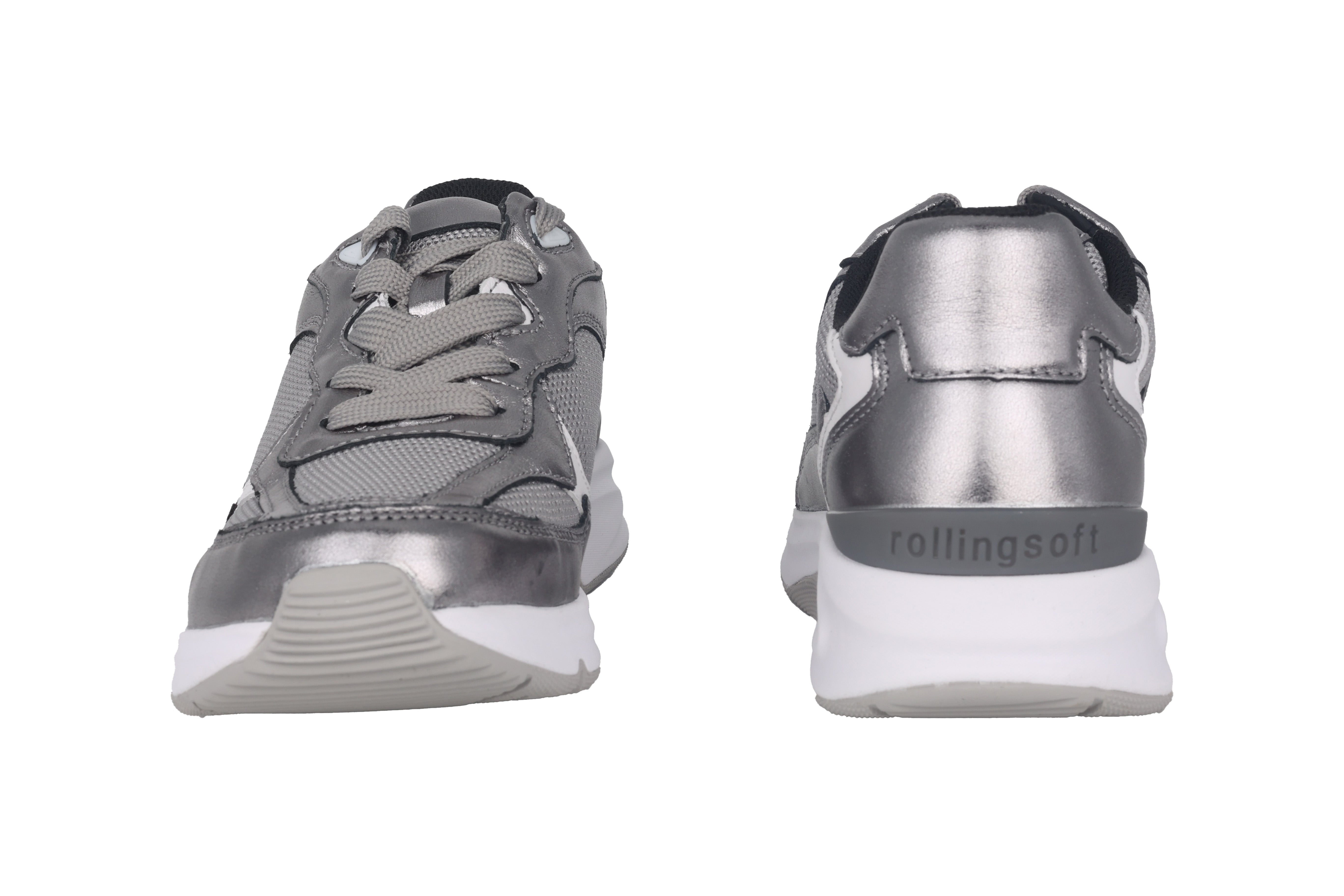 '56.893.69' sapatos femininos para caminhada com cadarços - prata