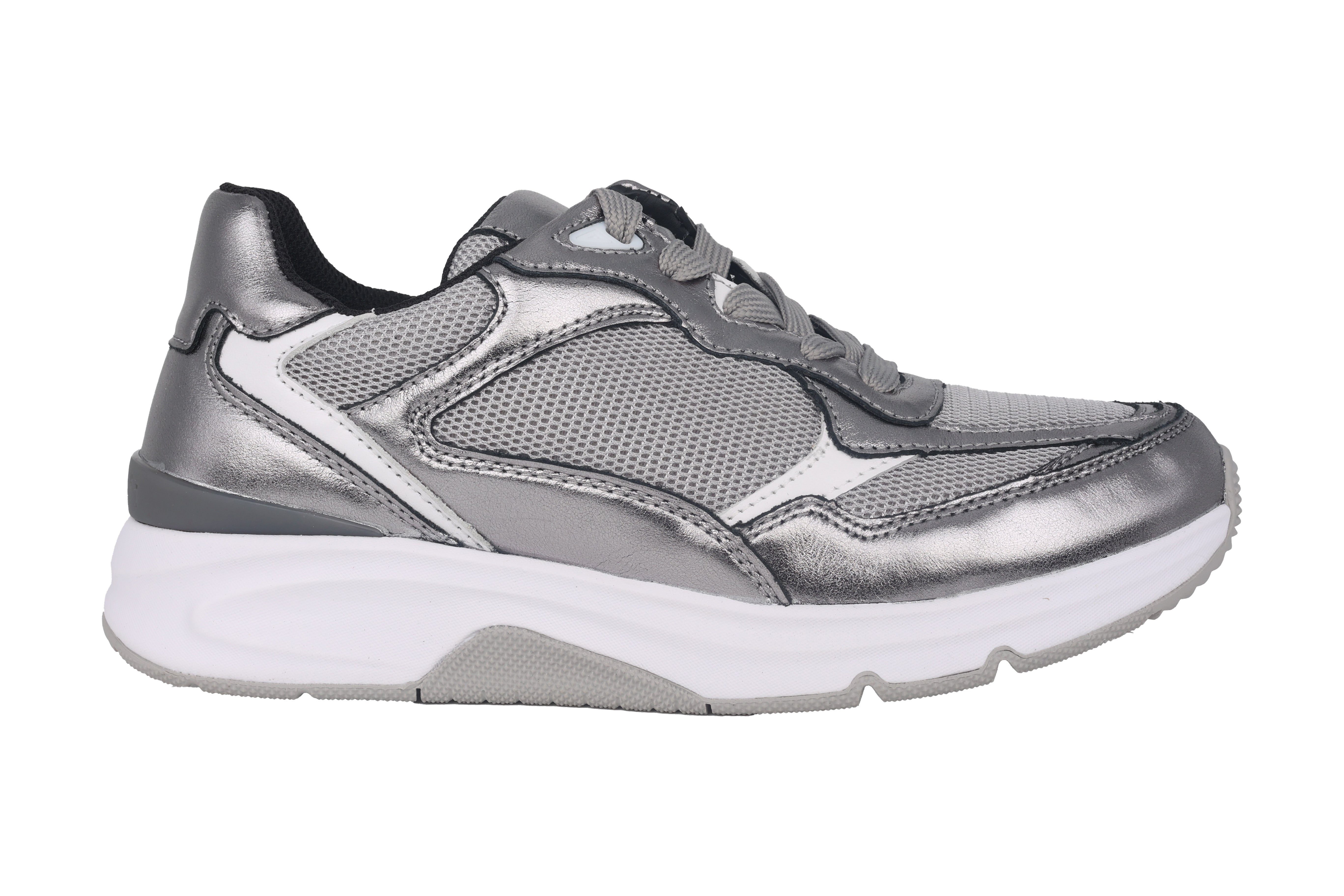 '56.893.69' sapatos femininos para caminhada com cadarços - prata