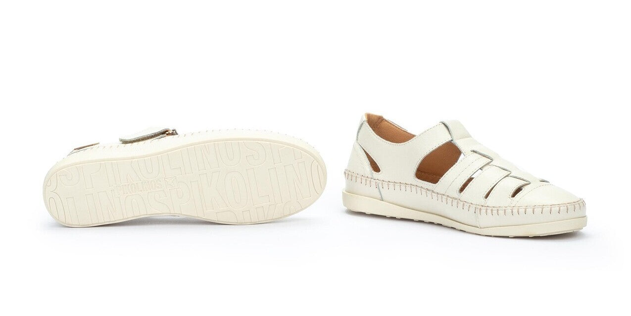 'Soller' women's semi open sandal - off white