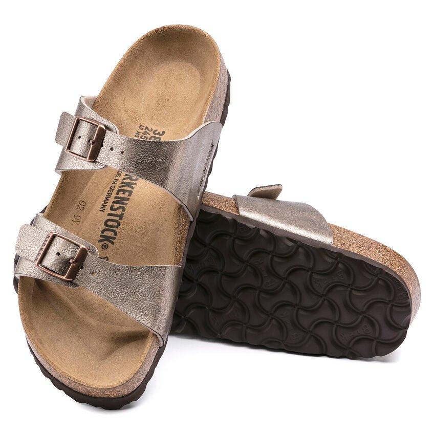 'Sydney BS' women's slide sandal - Taupe patent - Chaplinshoes'Sydney BS' women's slide sandal - Taupe patentBirkenstock