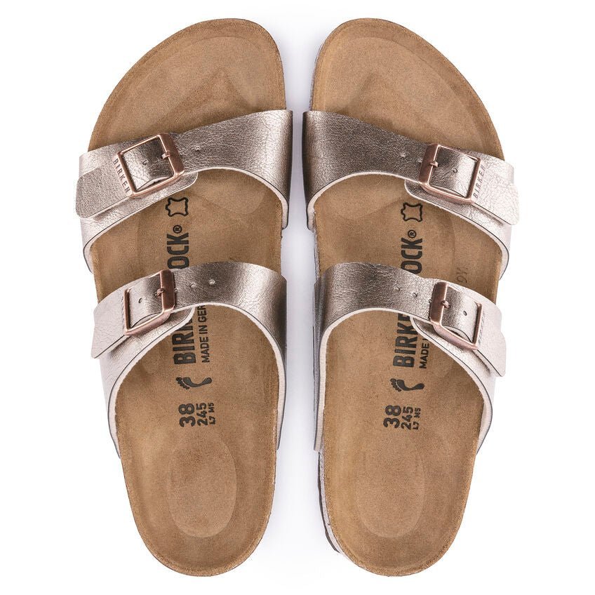 'Sydney BS' women's slide sandal - Taupe patent - Chaplinshoes'Sydney BS' women's slide sandal - Taupe patentBirkenstock