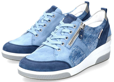 'TRUDIE' women's ergonomic wide fit (H) lace - zip sneakers - Denim blue - Chaplinshoes'TRUDIE' women's ergonomic wide fit (H) lace - zip sneakers - Denim blueMephisto