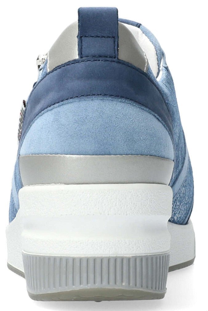 'TRUDIE' ergonomische damessneakers met brede pasvorm (H) en rits - Denim blauw - Chaplinshoes'TRUDIE' ergonomische damessneakers met brede pasvorm (H) en rits en veters - Denim blauw Mephisto