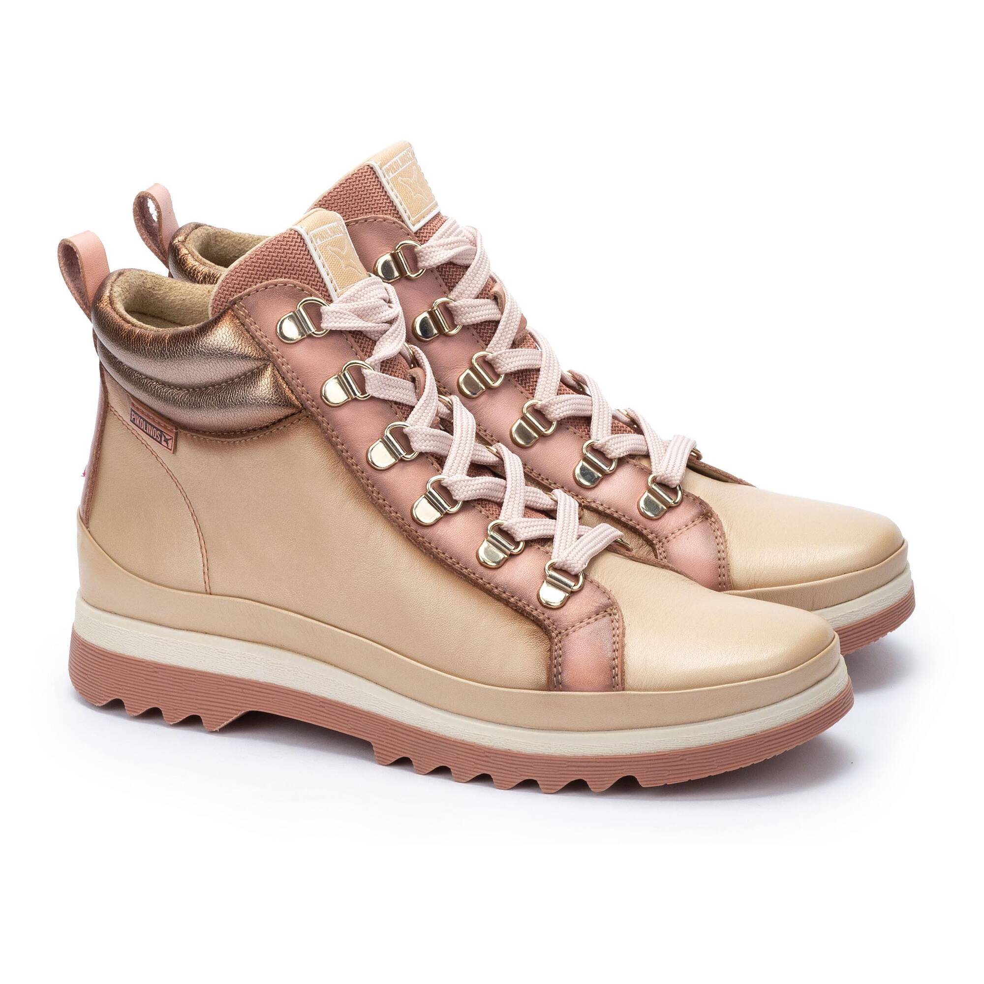 'Vigo' women's lace - zip boot - Off white - Chaplinshoes'Vigo' women's lace - zip boot - Off whitePikolinos