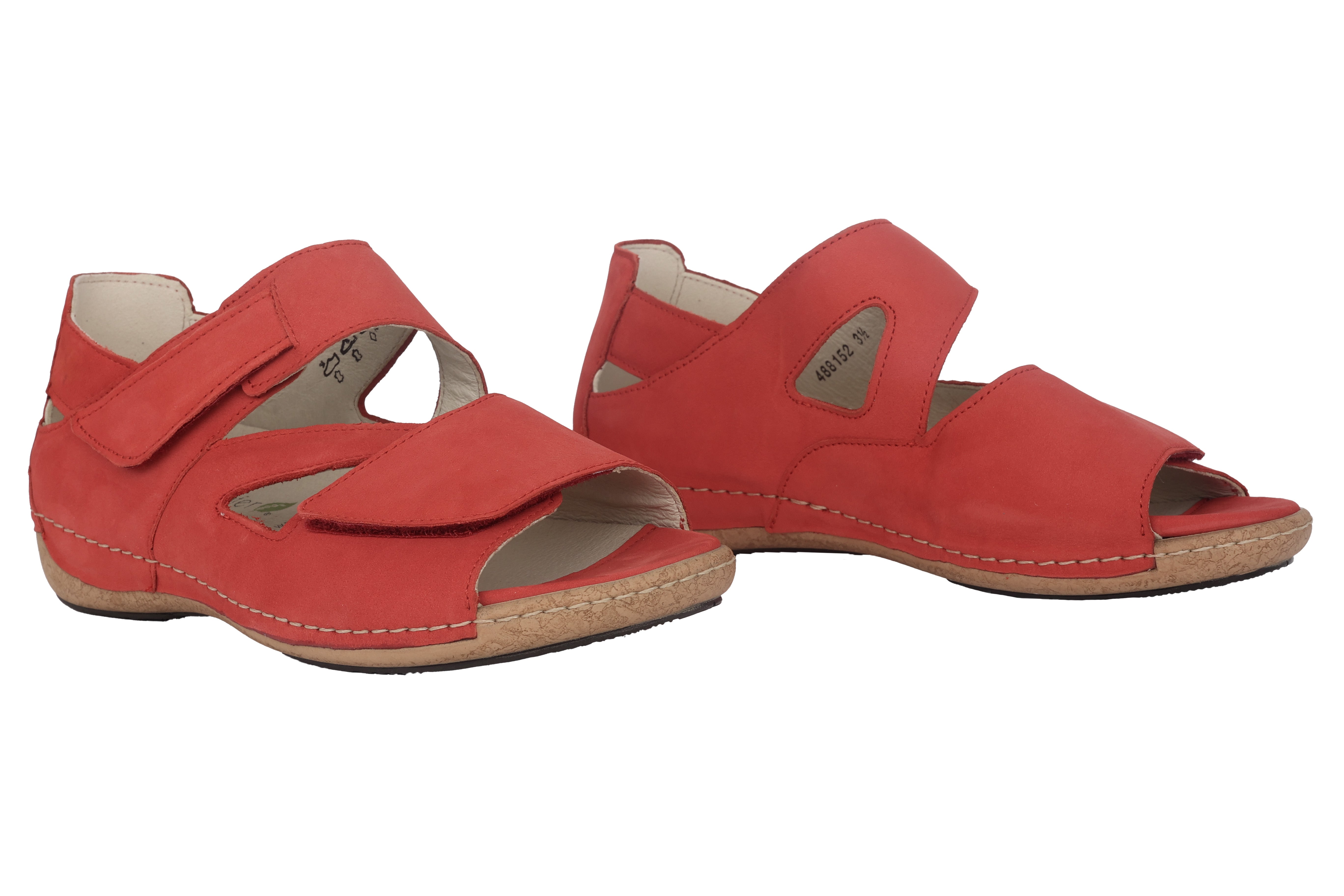 'Heliett' women's wide fit (H) sandal - red