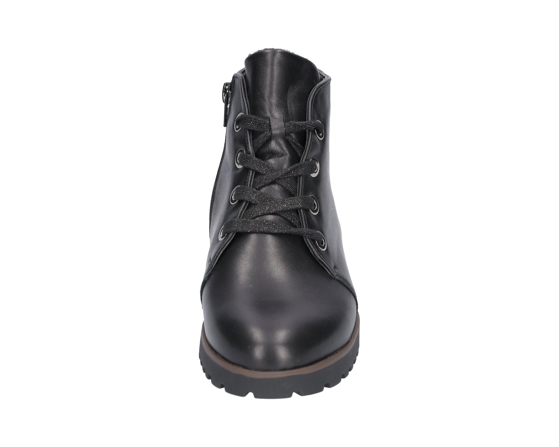 'H-Elisa' women's wide fit (H) lace-zip ankle boot - black