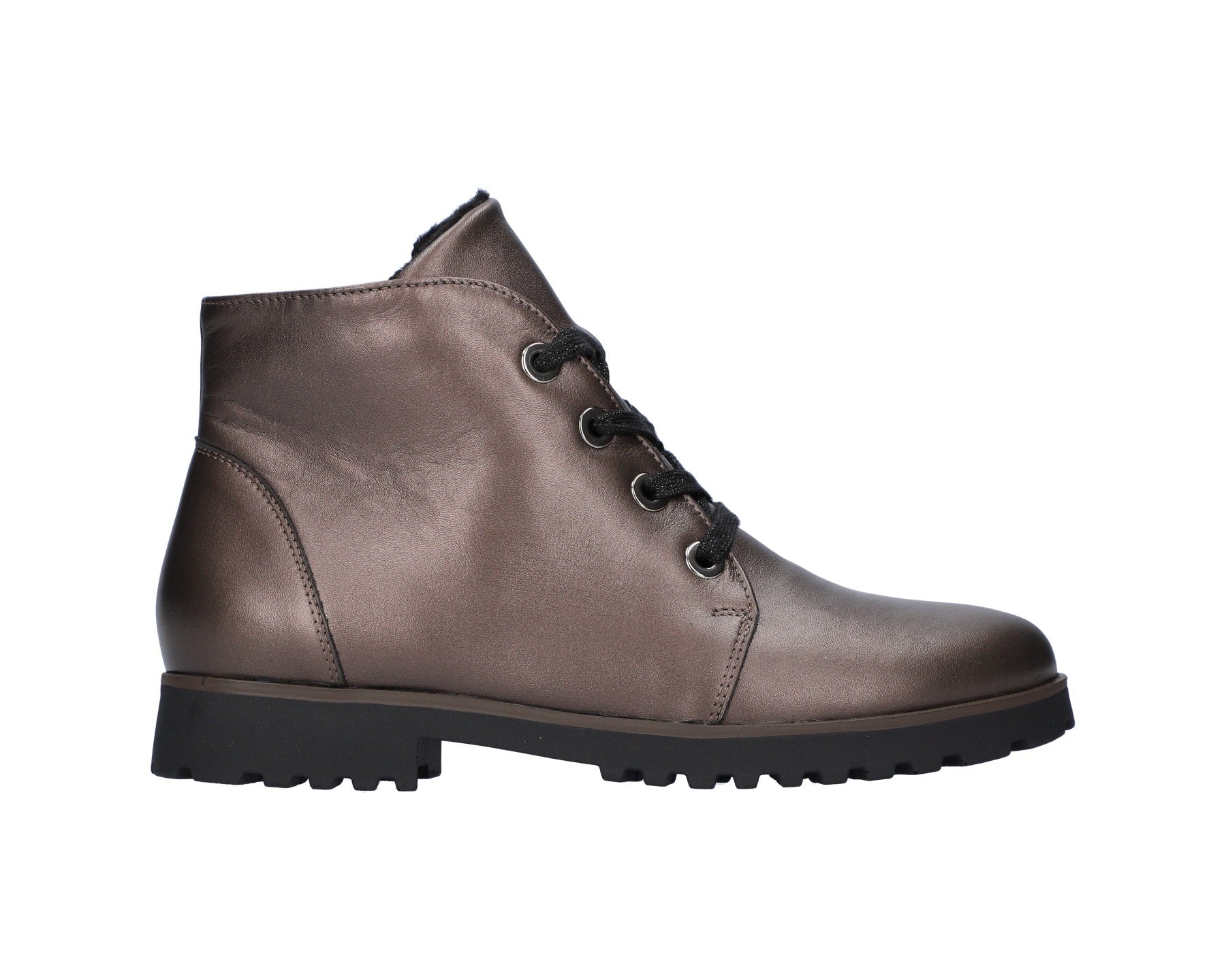'H-Elisa' women's wide fit (H) lace-zip ankle boot - bronze