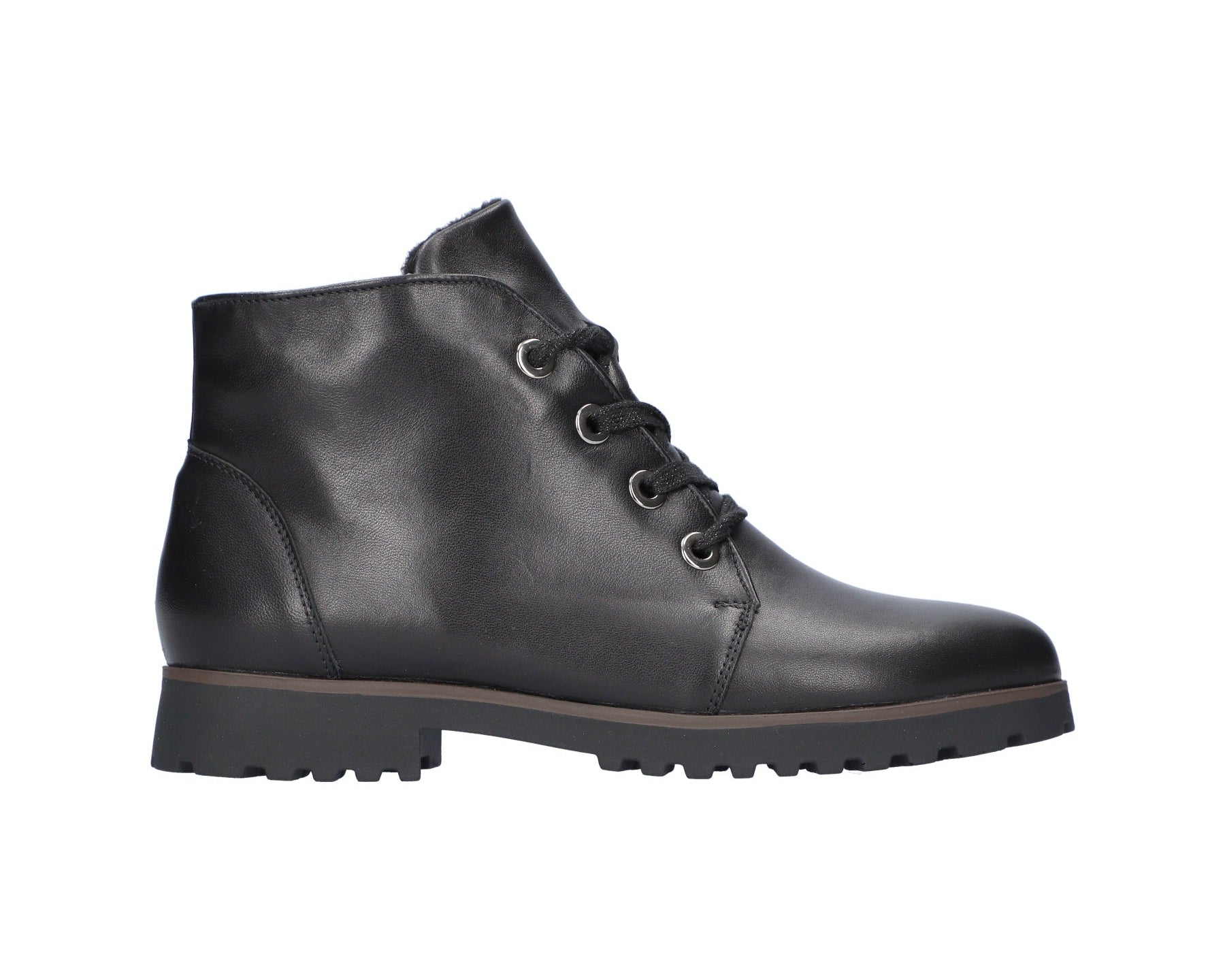 'H-Elisa' women's wide fit (H) lace-zip ankle boot - black