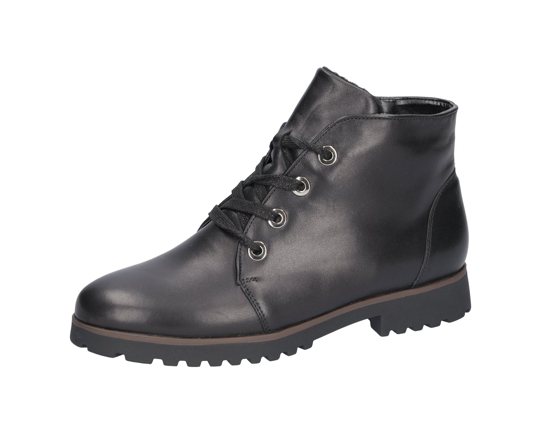 'H-Elisa' women's wide fit (H) lace-zip ankle boot - black