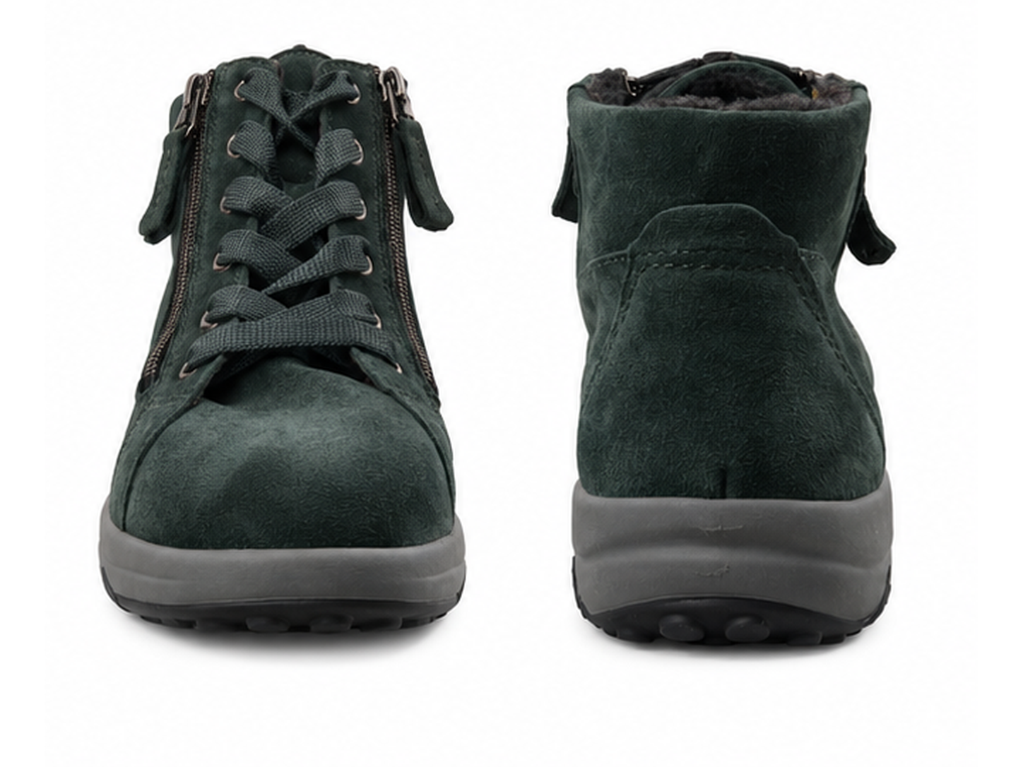 Stivaletto con cerniera e pizzo da donna "H-Teresa" a vestibilità ampia (H) - verde