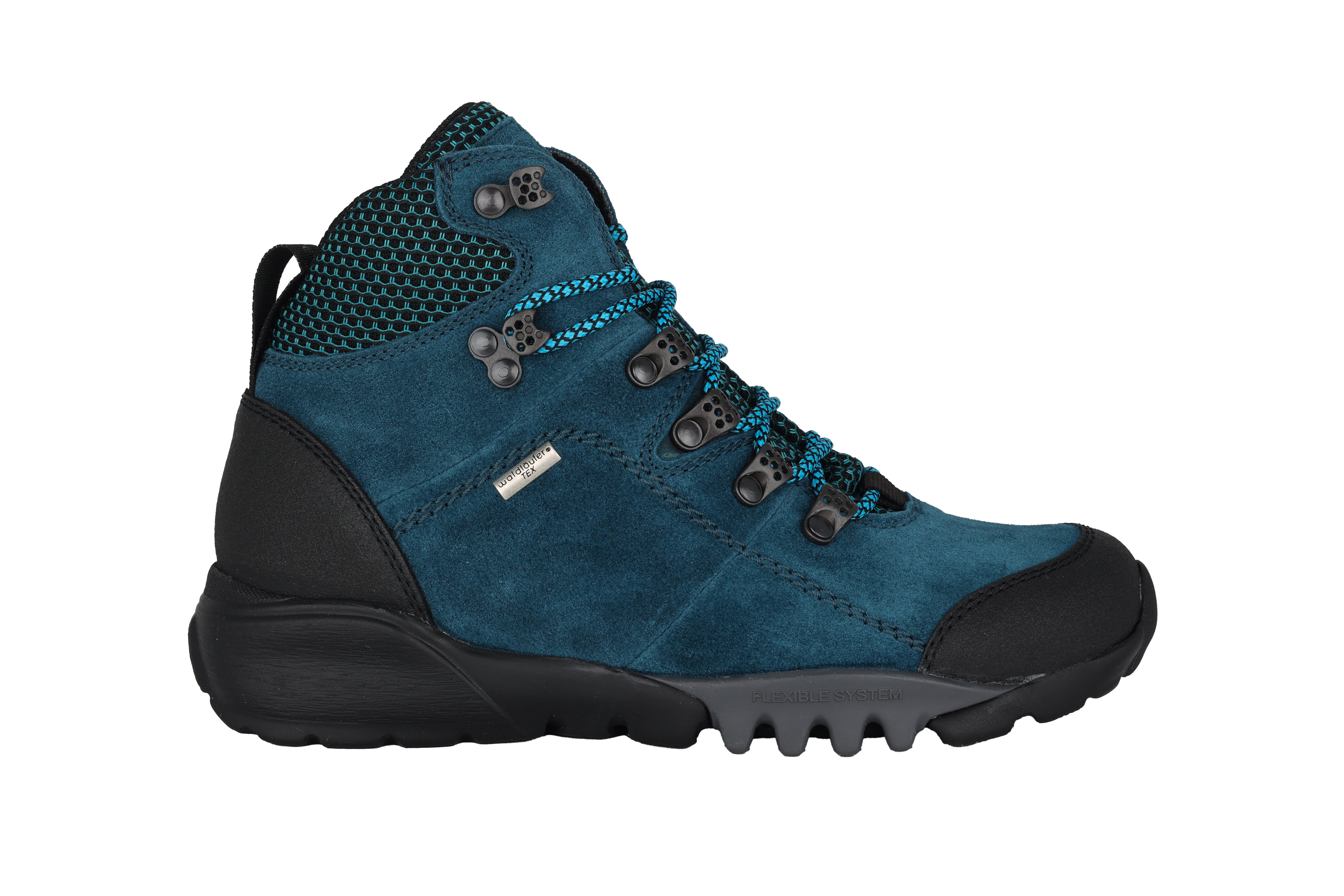 'H-Amiata' women's wide fit (H) walking waterproof boot - blue