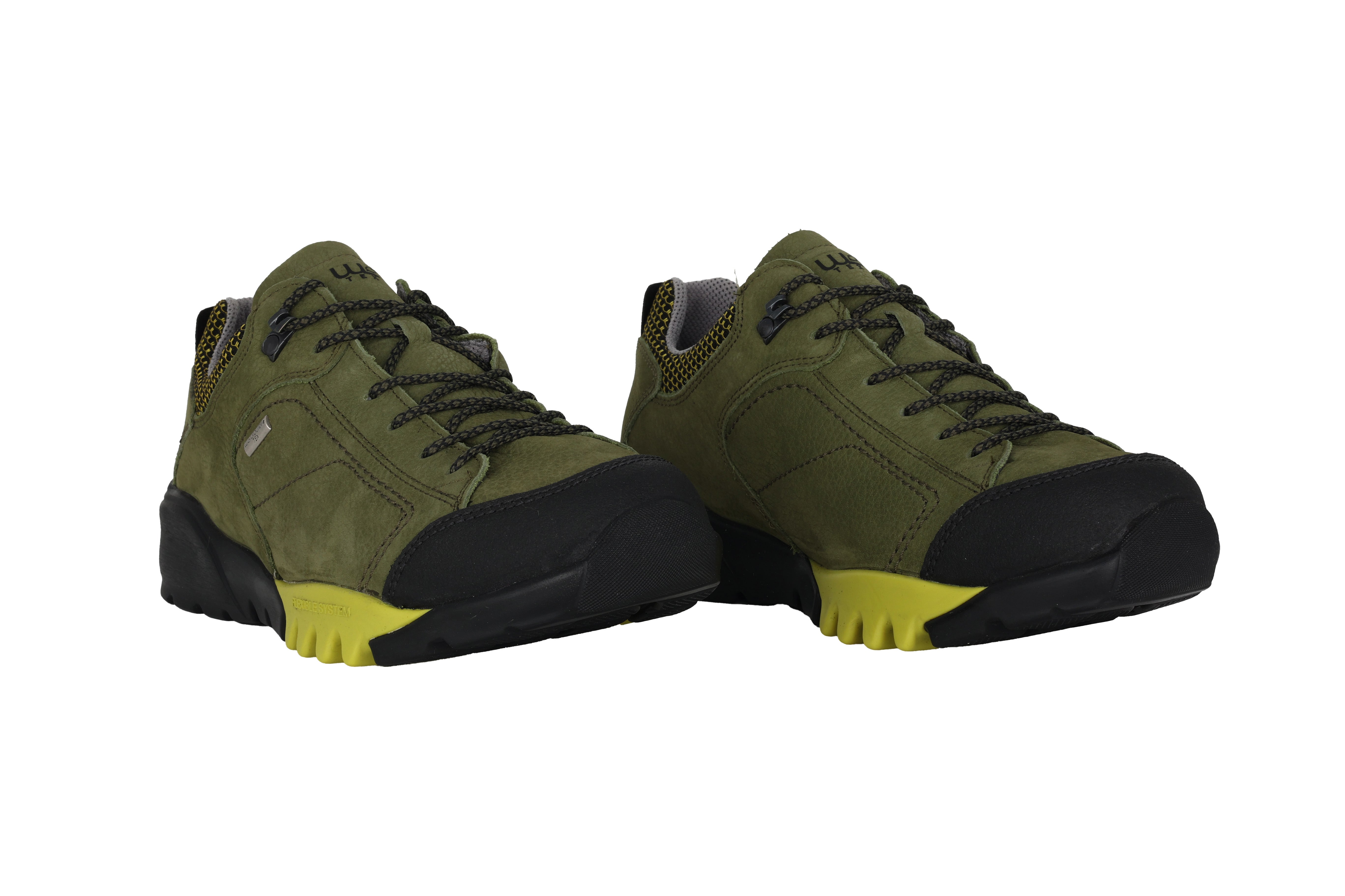 Chaussures à lacets imperméables coupe large (H) pour hommes 'H-Fritz' - Vert