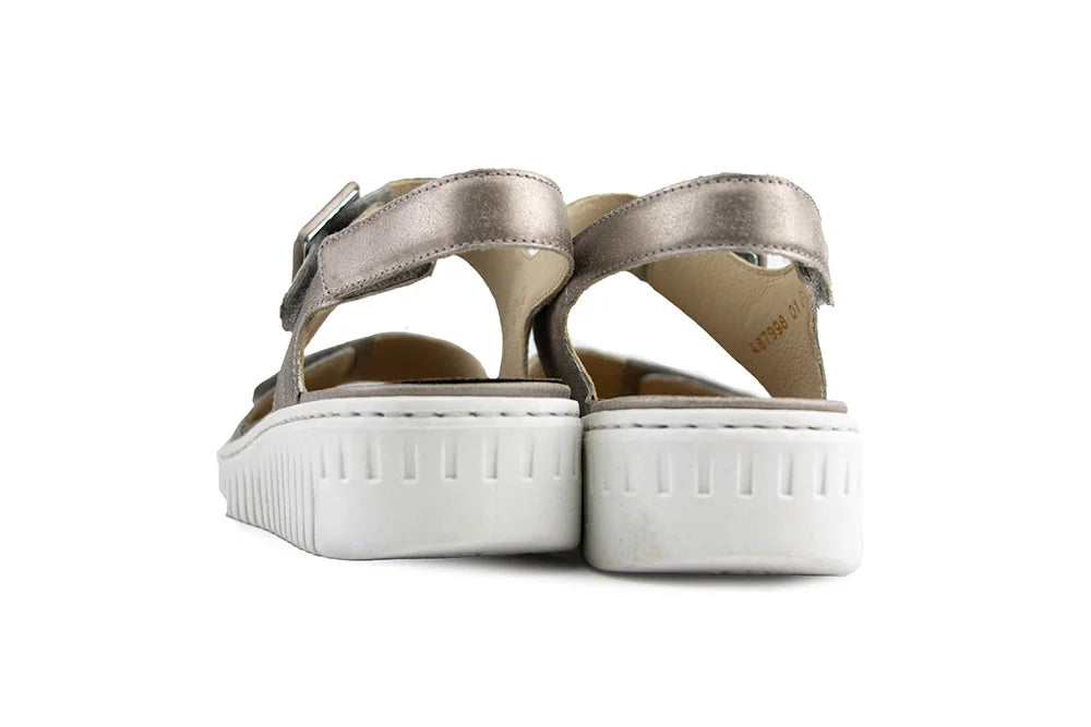 Damensandale „H-Willow“ mit weiter Passform (H) – Silber