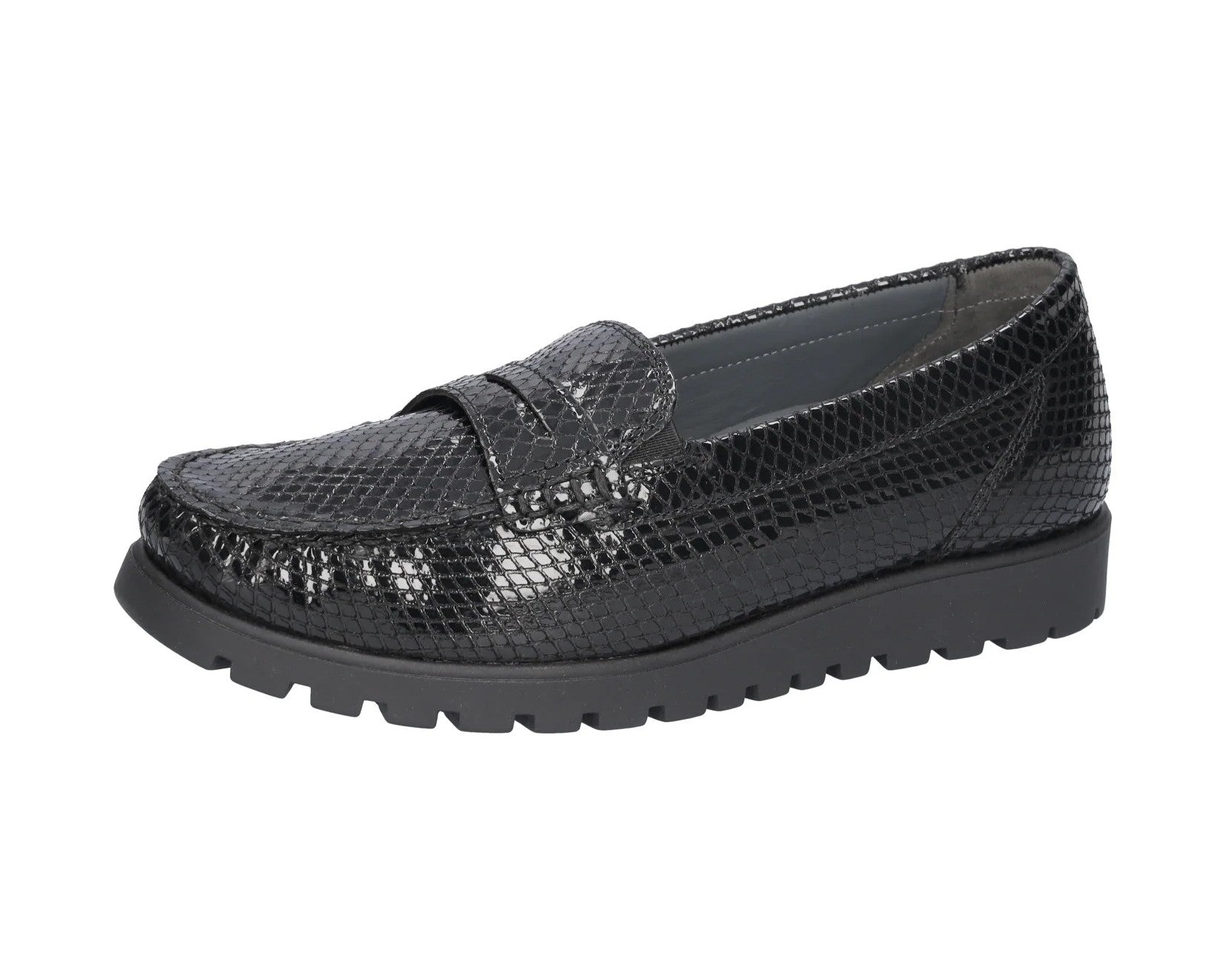 'H-Bruni' dame loafer i bred pasform (H) - Blå