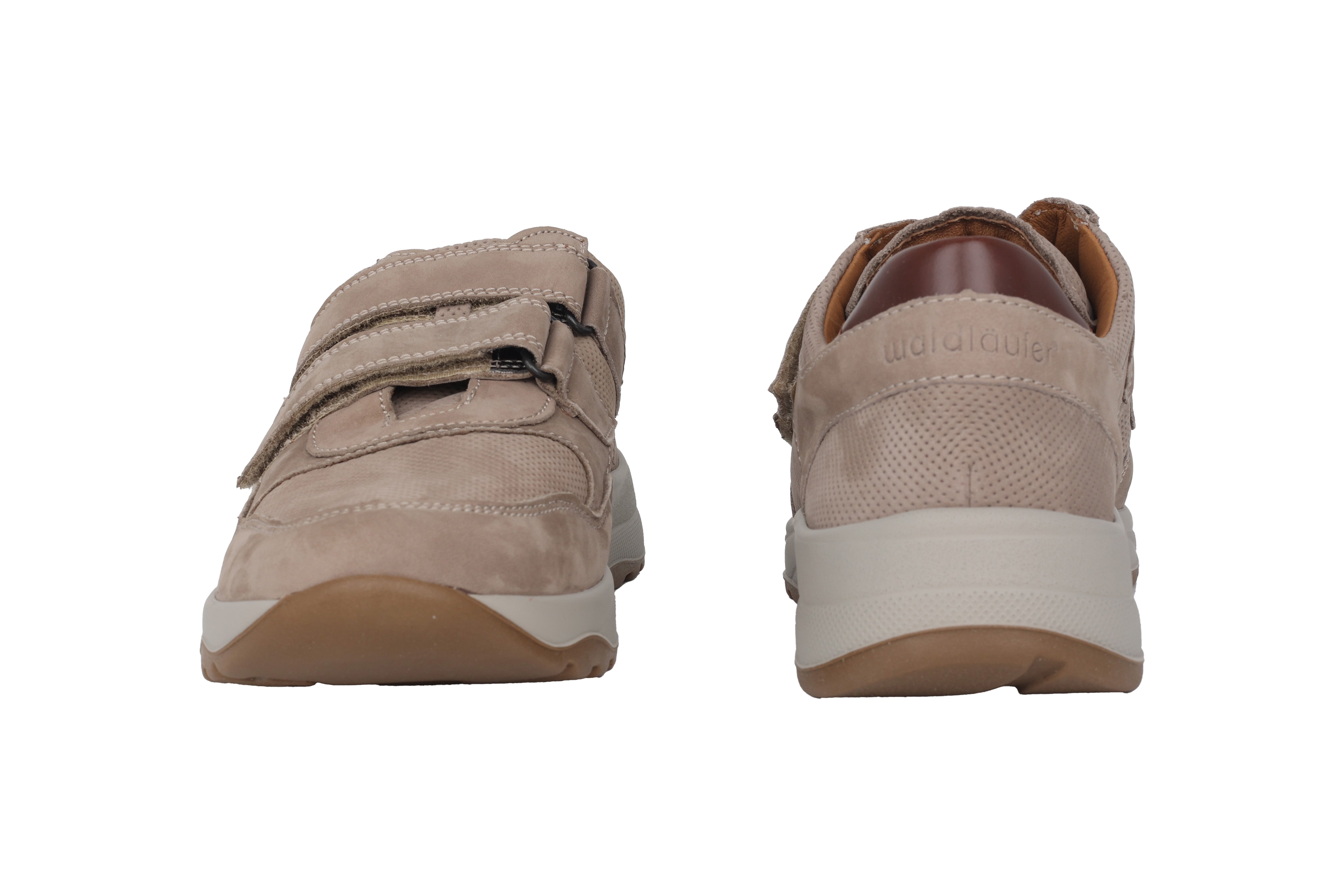 'K-John' herensneaker met zeer brede pasvorm (K) met dubbele band - Beige