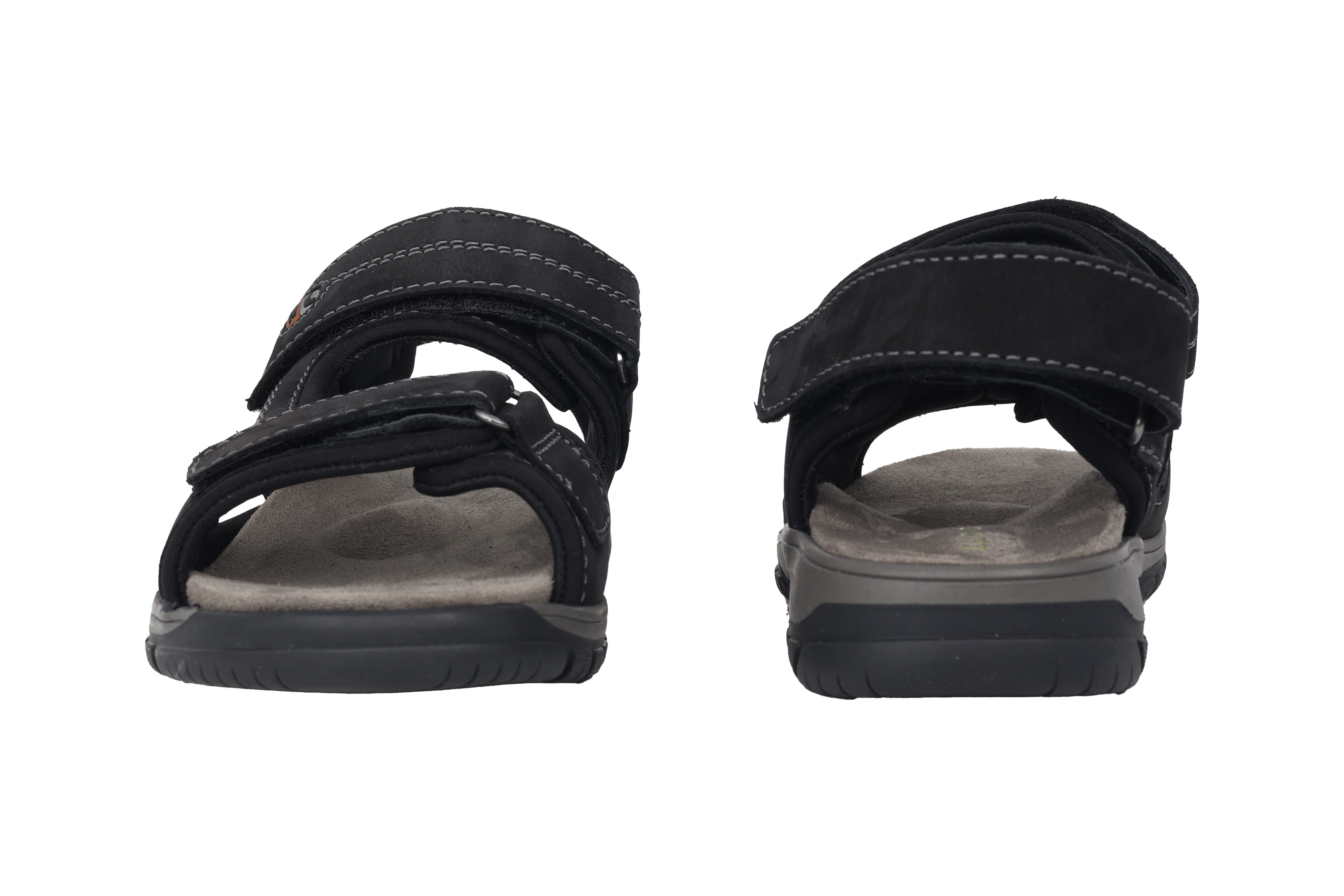 Sandale homme coupe large (H) 'Harald' - noir