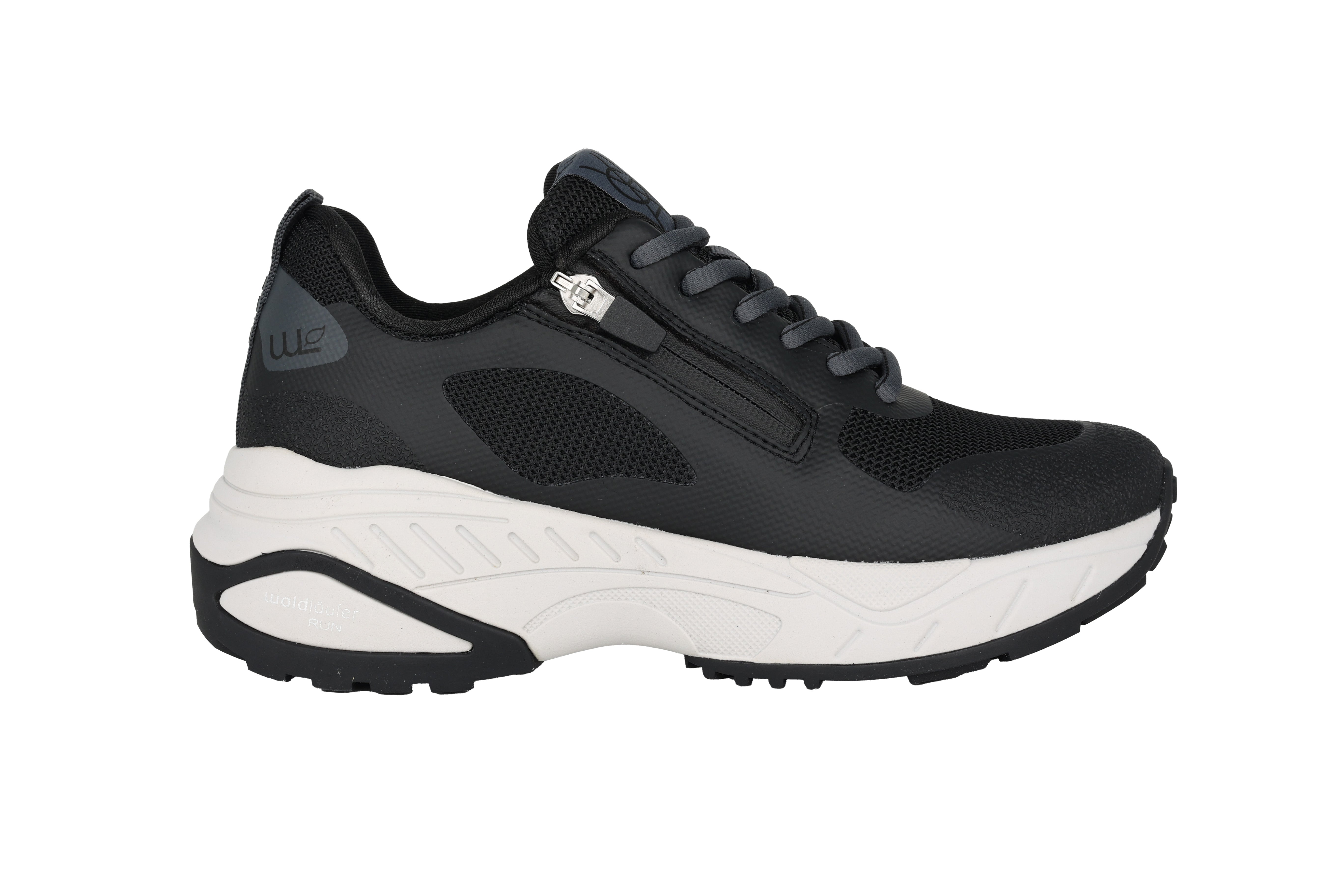 'H Pepper' women's wide fit (H) walking running sneaker - Black