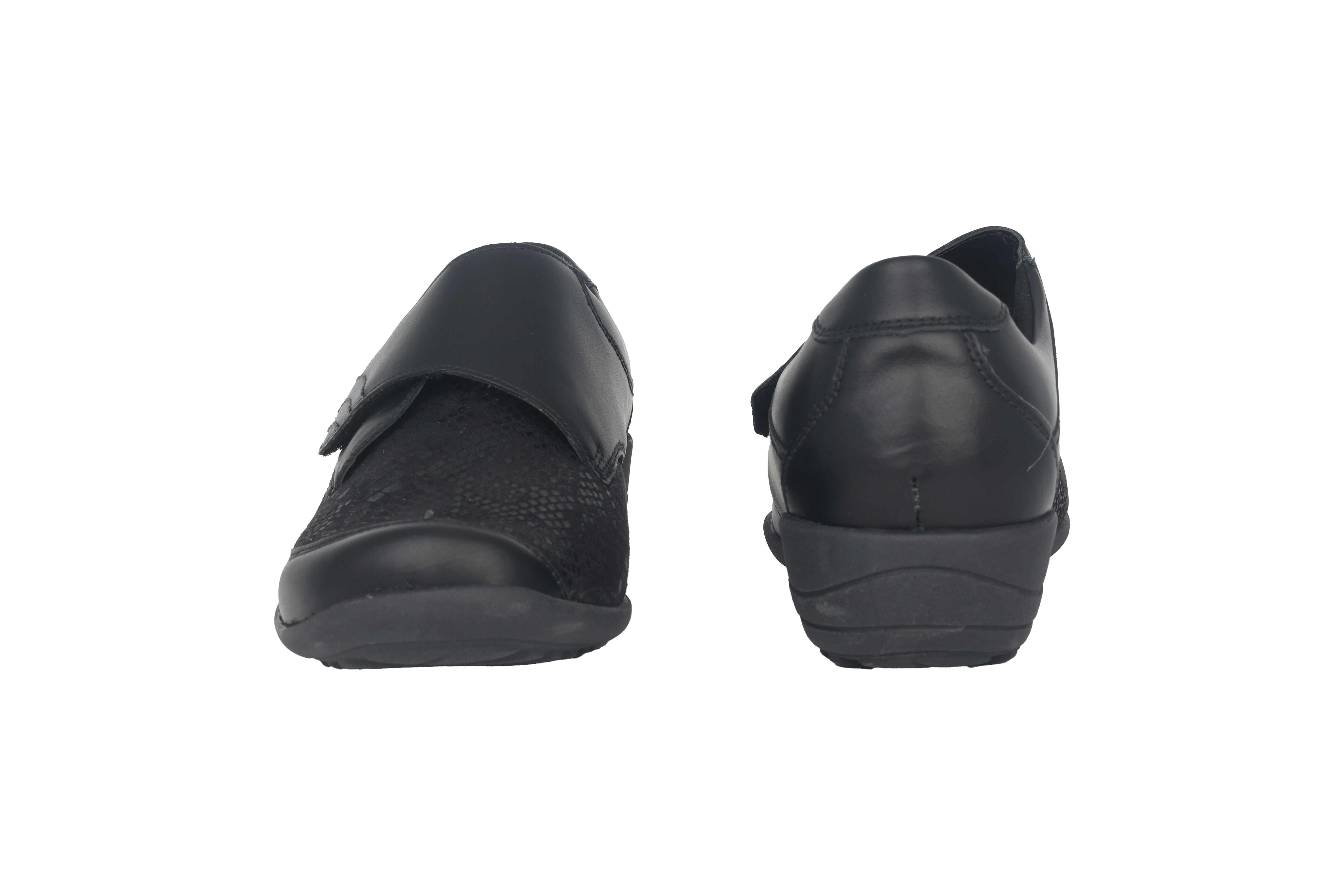 'Katja' zapato de mujer con tira muy ancha (K) - Negro