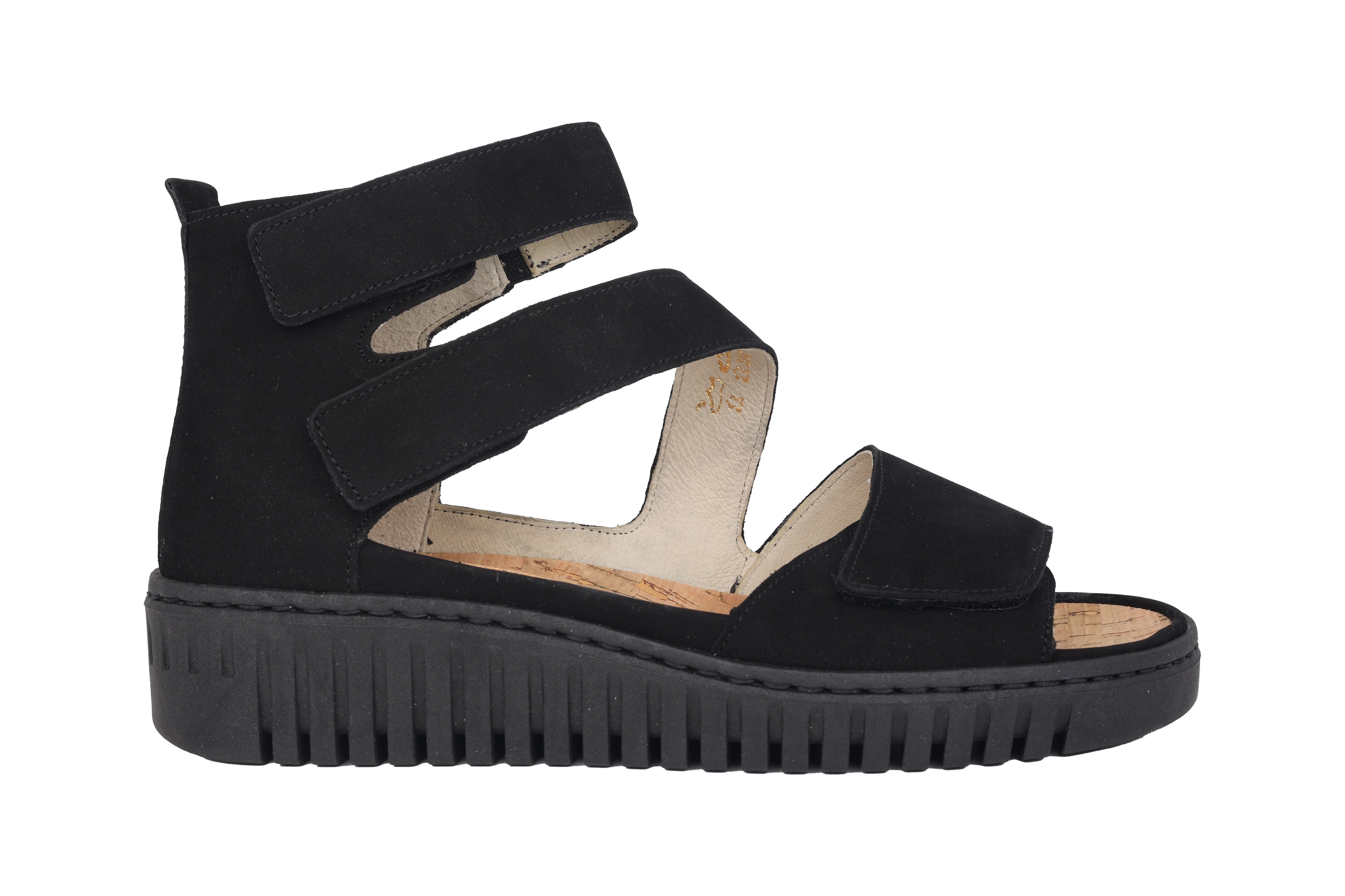 Sandale femme coupe large (H) 'H-Willow' - noir