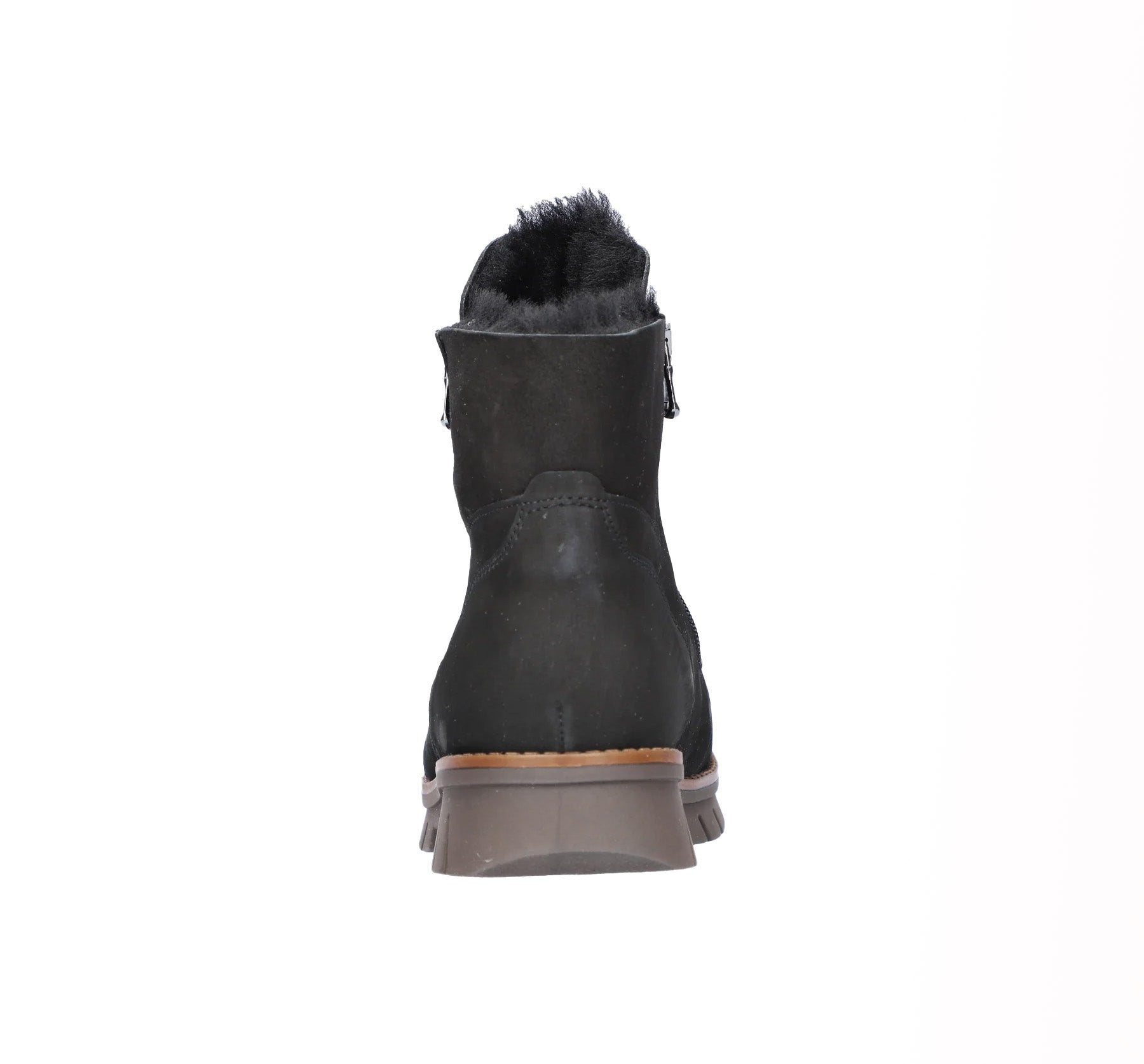 Bottines à lacets et zip pour femme coupe large (H) 'H-Xara' - noir
