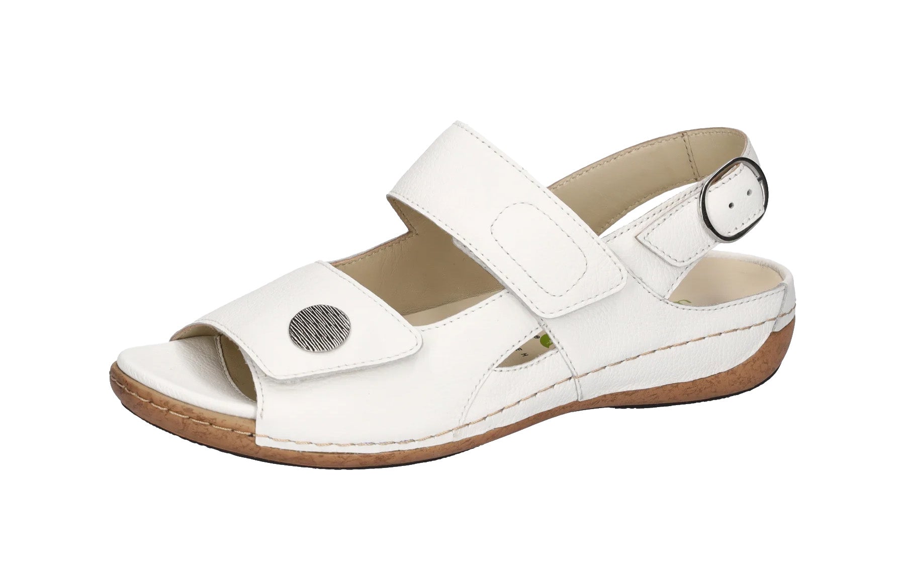 'Heliett' women's wide fit (H) sandal - white