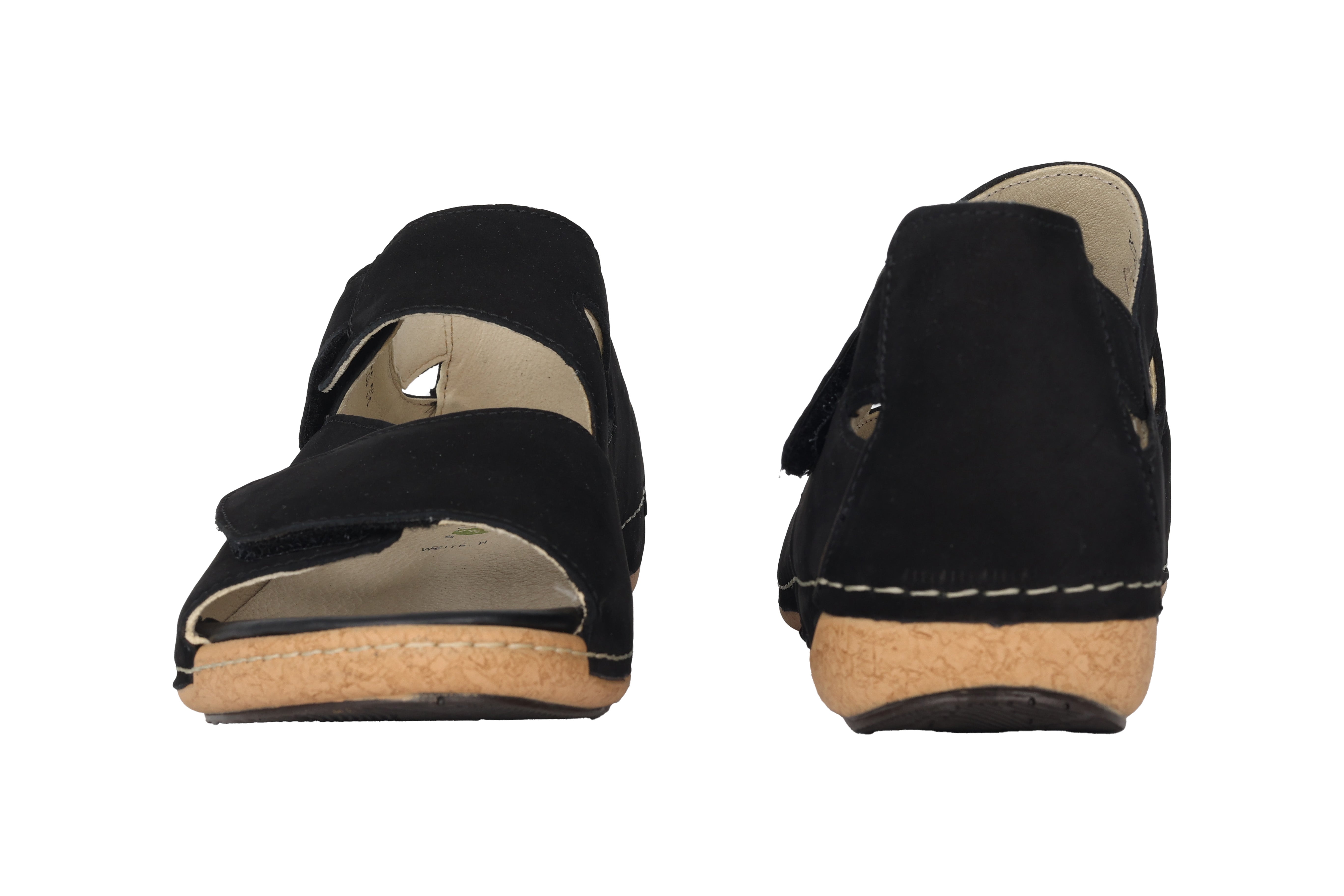 'Heliett' sandalia de corte ancho (H) para mujer - negro