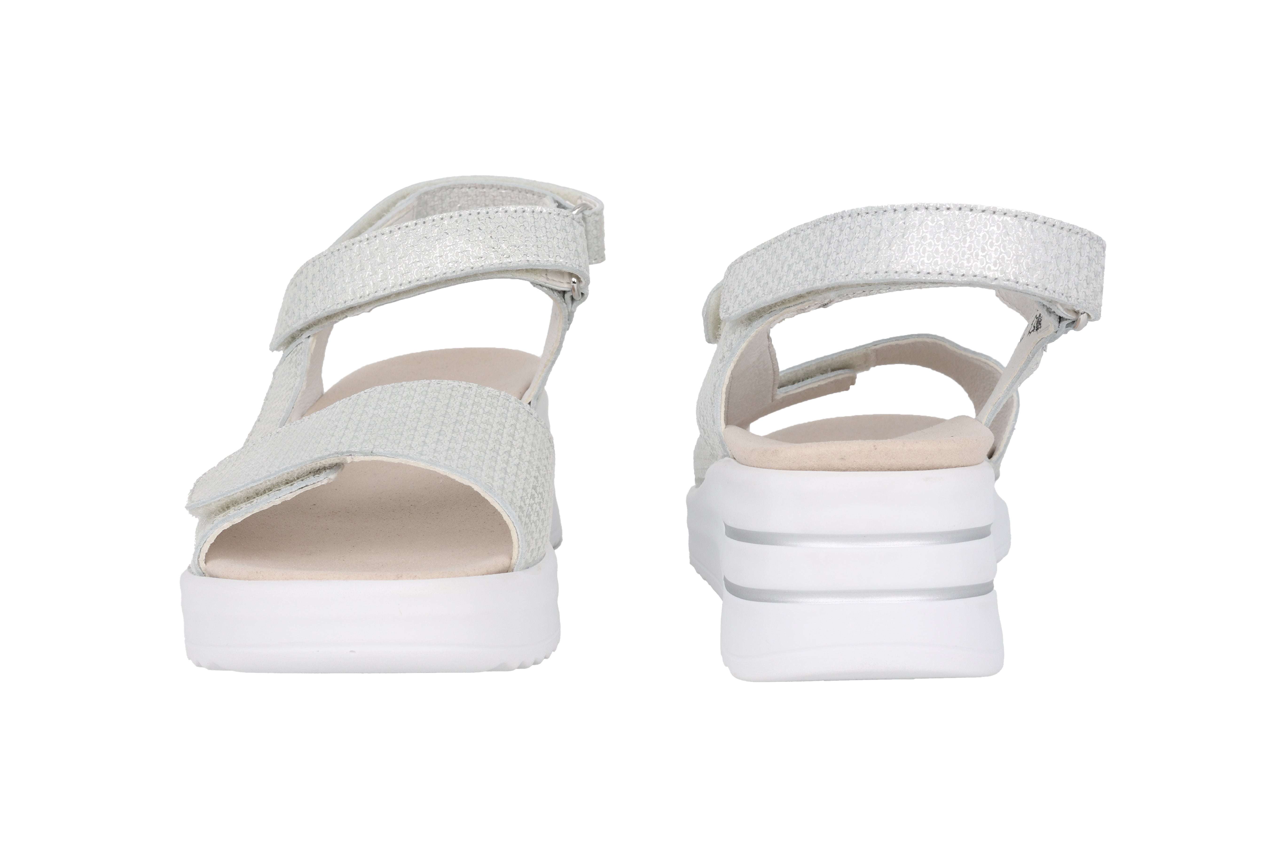 Sandale femme coupe large (H) 'H-Dina' - argent