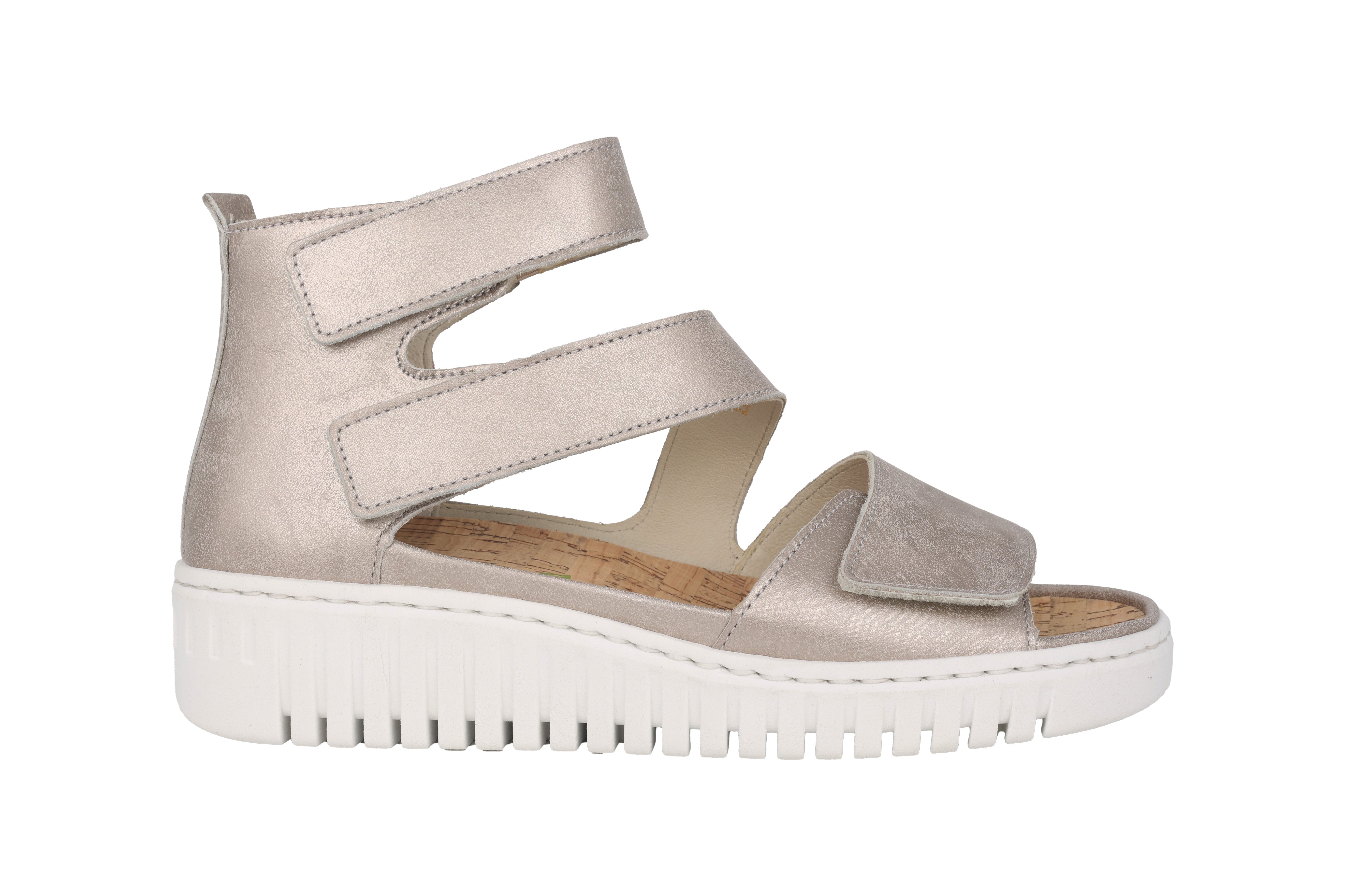 Damensandale „H-Willow“ mit weiter Passform (H) – Silber