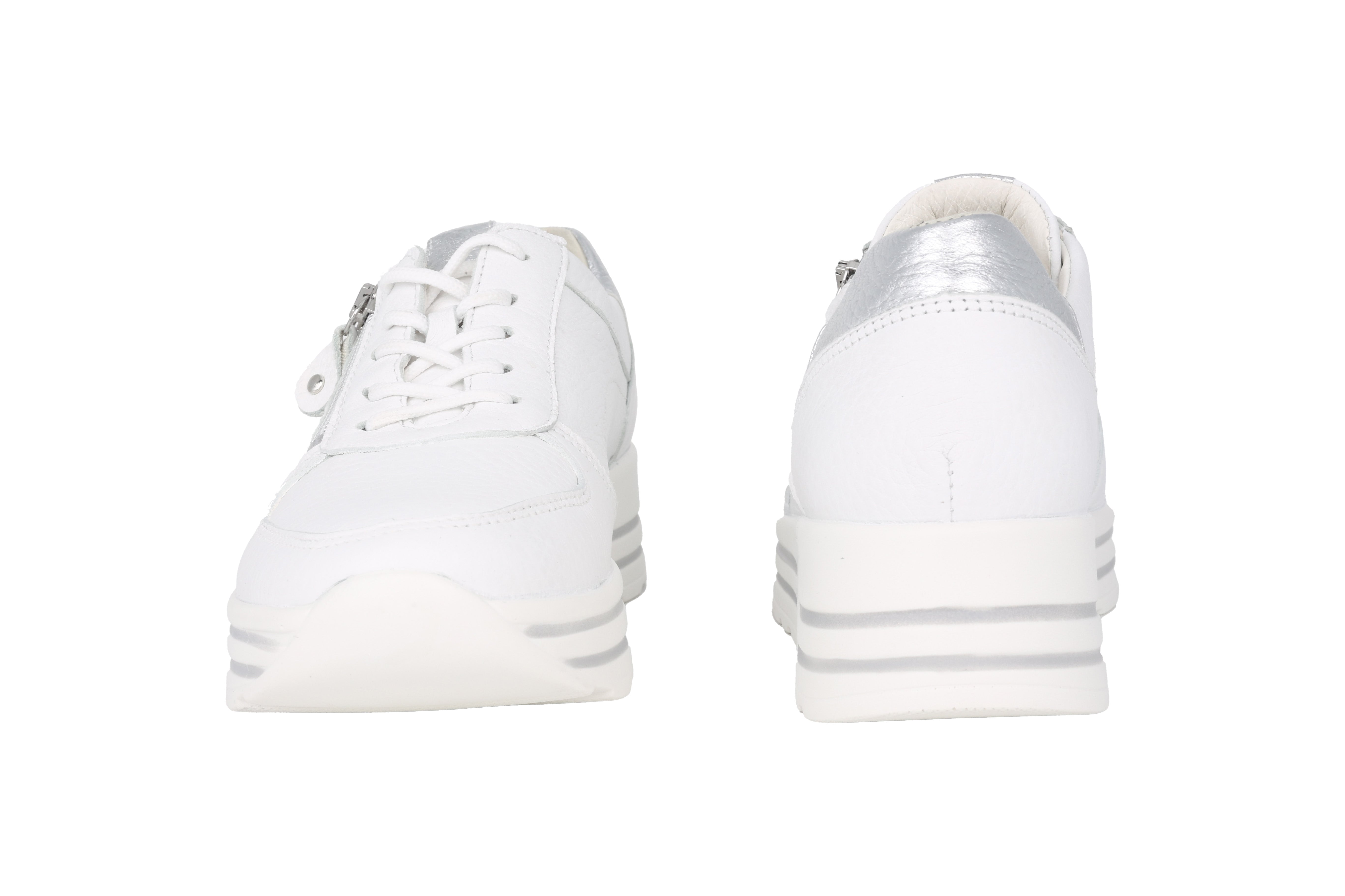 'H-Lana' women's wide fit (H) lace-zip shoe - White