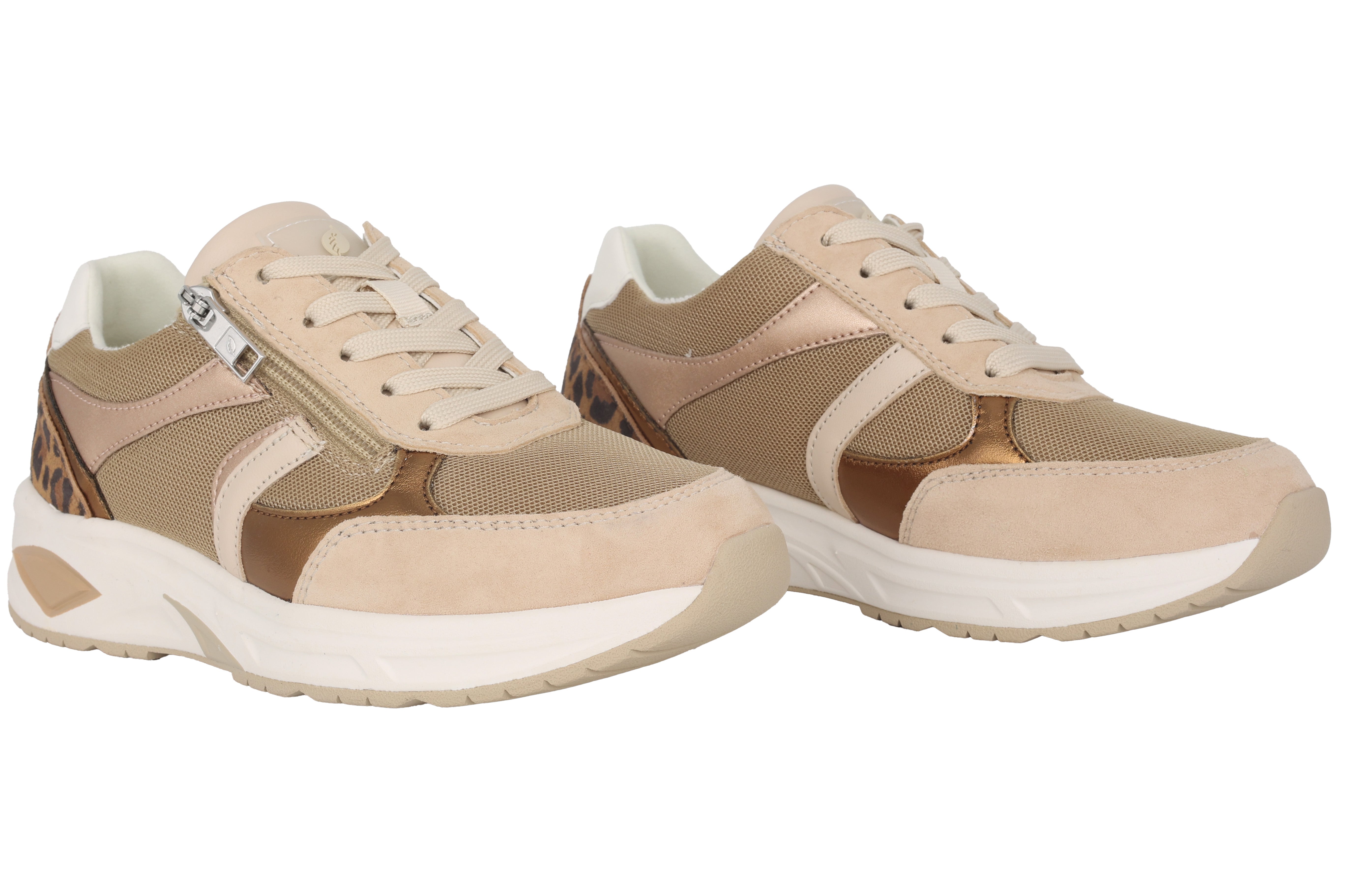 'H-Jill' damessneakers met brede pasvorm (H) - beige