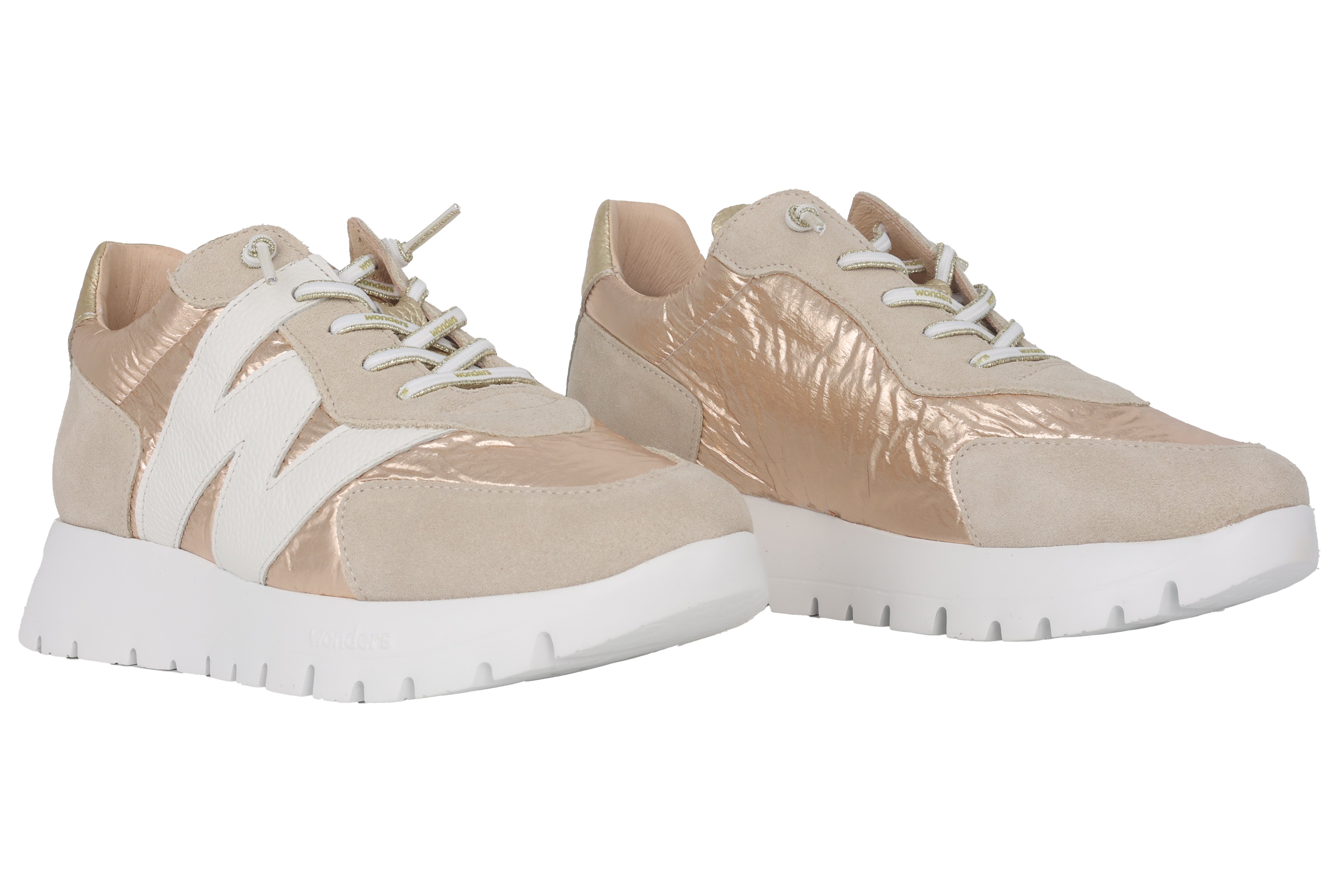 Baskets à lacets pour femme 'Oslo' - beige mélangé