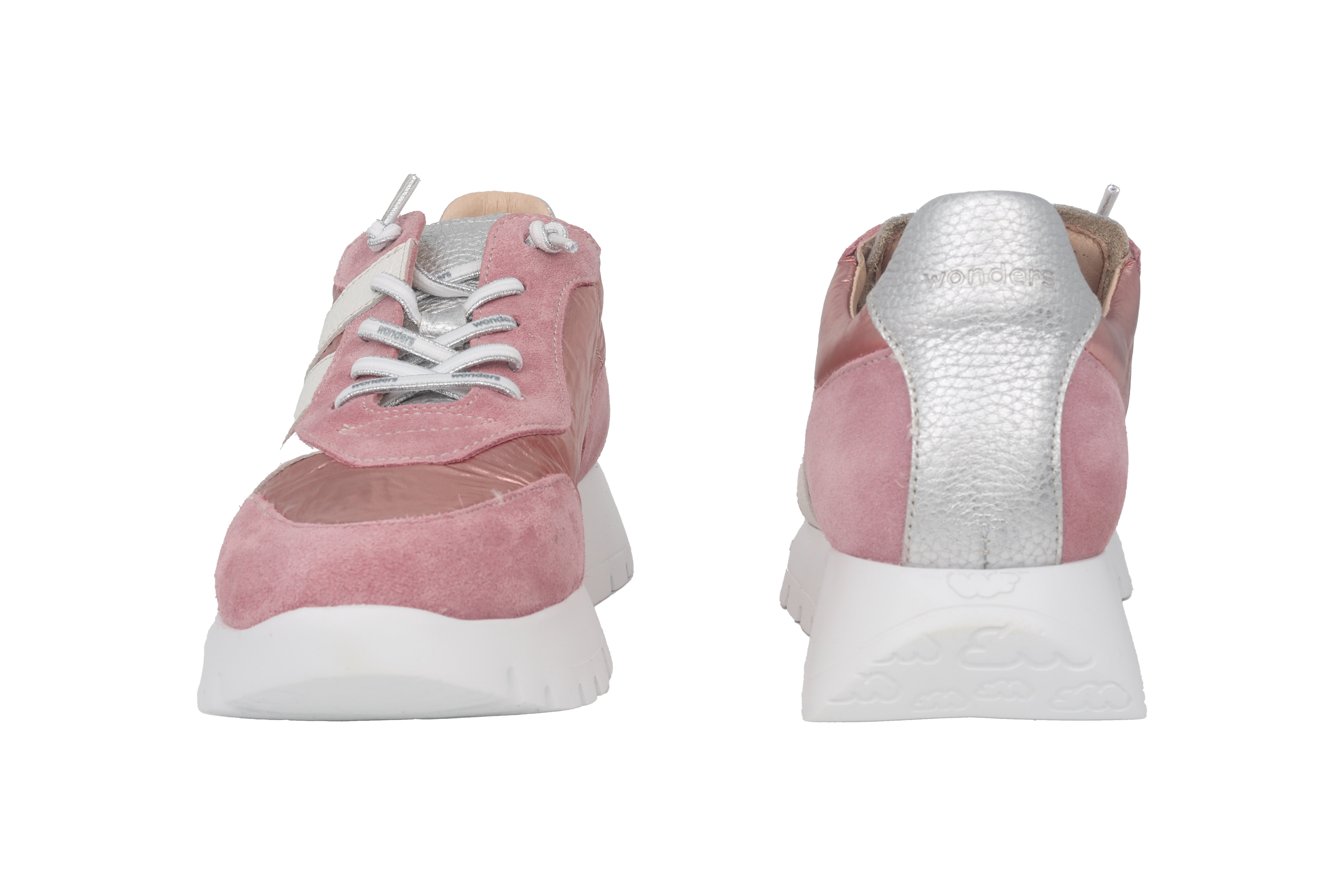 Damessneaker met veters 'Oslo' - roze mix